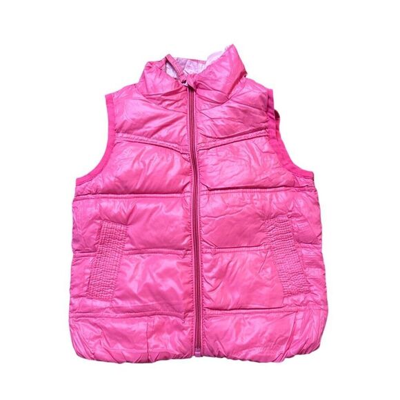 Reversible Pinkeneid Girls Puffer Vest With Packable Bag 3T Lightweight Quilted - Picture 1 of 7